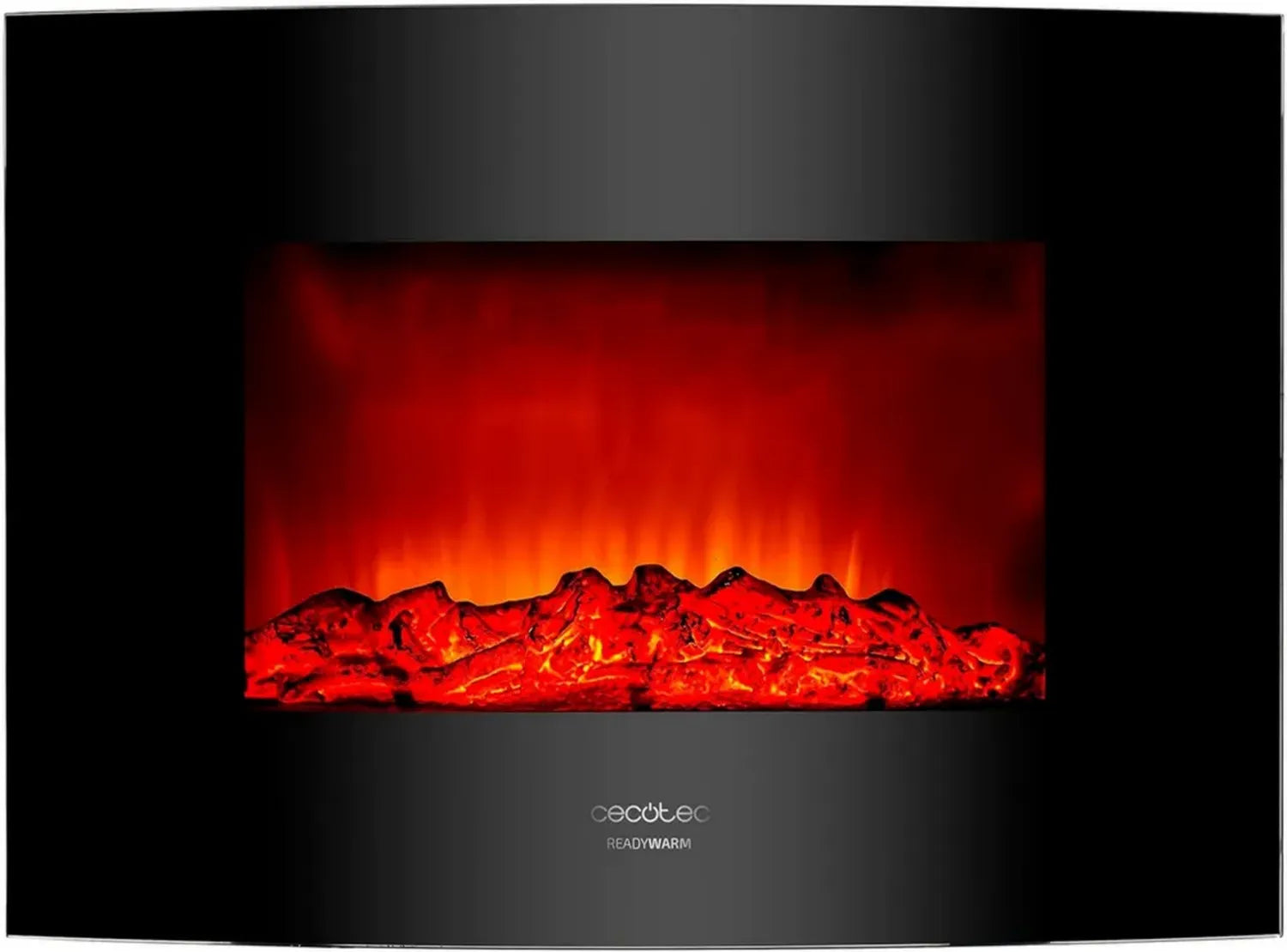 Cecotec Elektrokamin Ready Warm 2210, 2000 W, Fernbedienung, 2 Heizstufen, Gehärtetes Glas, Einstellbare Flamme, Timer